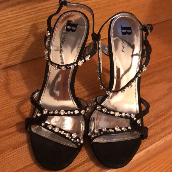 BROWNS BLACK SATIN W CRYSTAL DETAIL - Picture 5 of 6